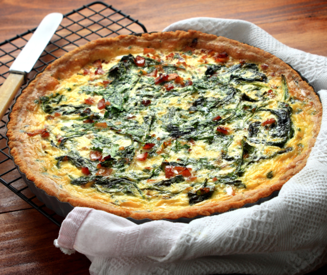 Spinach Bacon Quiche | Cooking Mamas