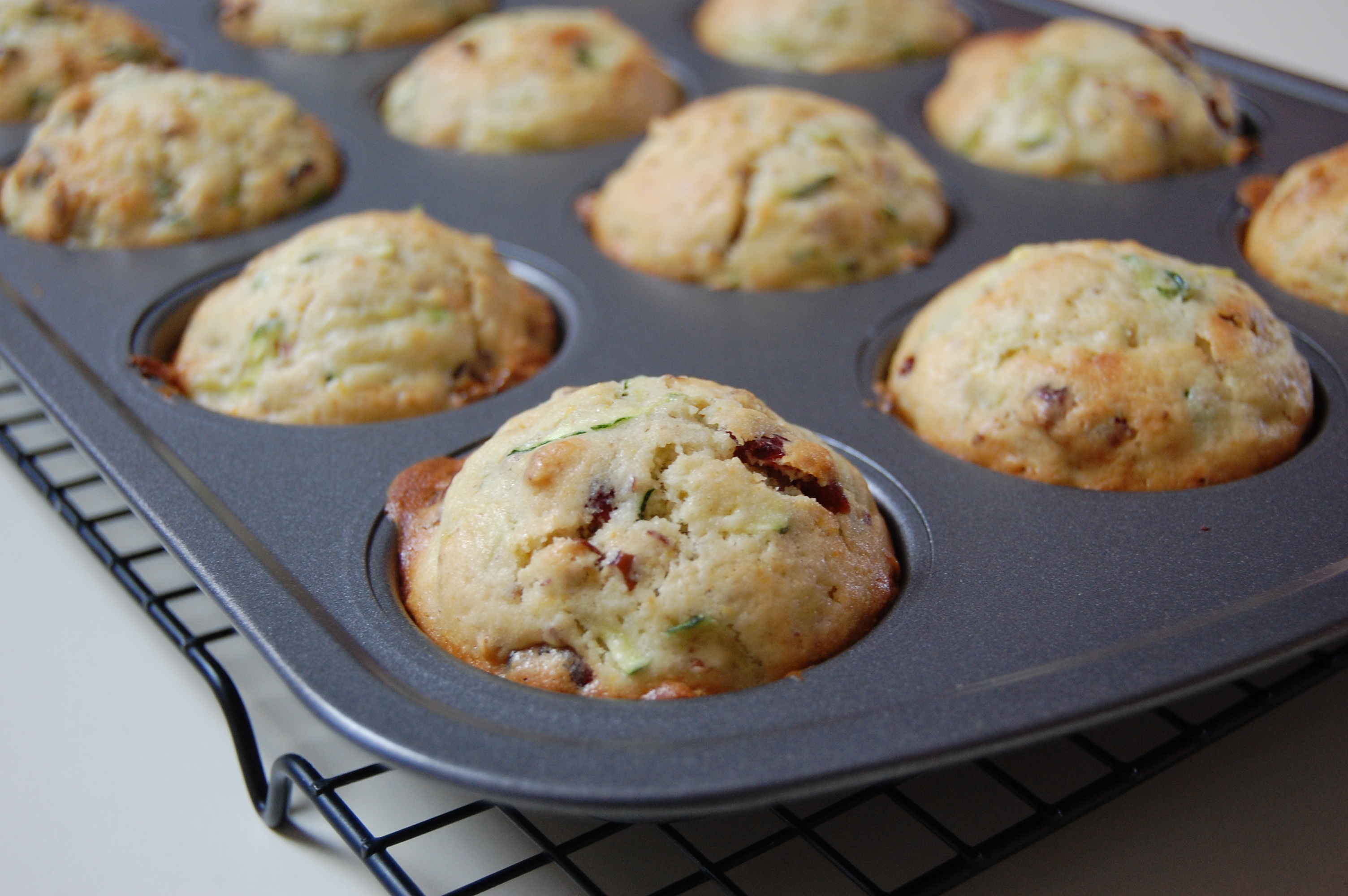 Zucchini Muffins with Cranberries and Pecans image