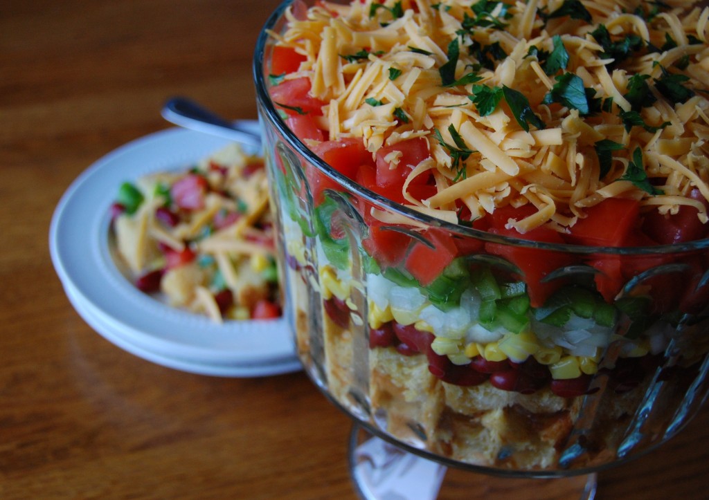 Layered Cornbread Salad | Cooking Mamas