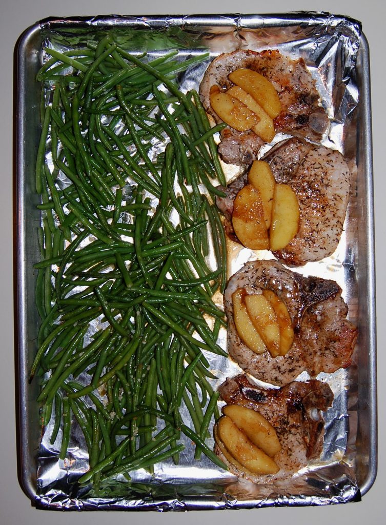 Sheet Pan Apple Pork Chops and Green Beans  Cooking Mamas